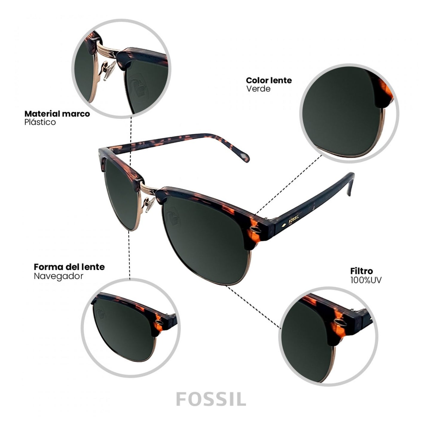 Lentes De Sol Fossil Outlook X80080