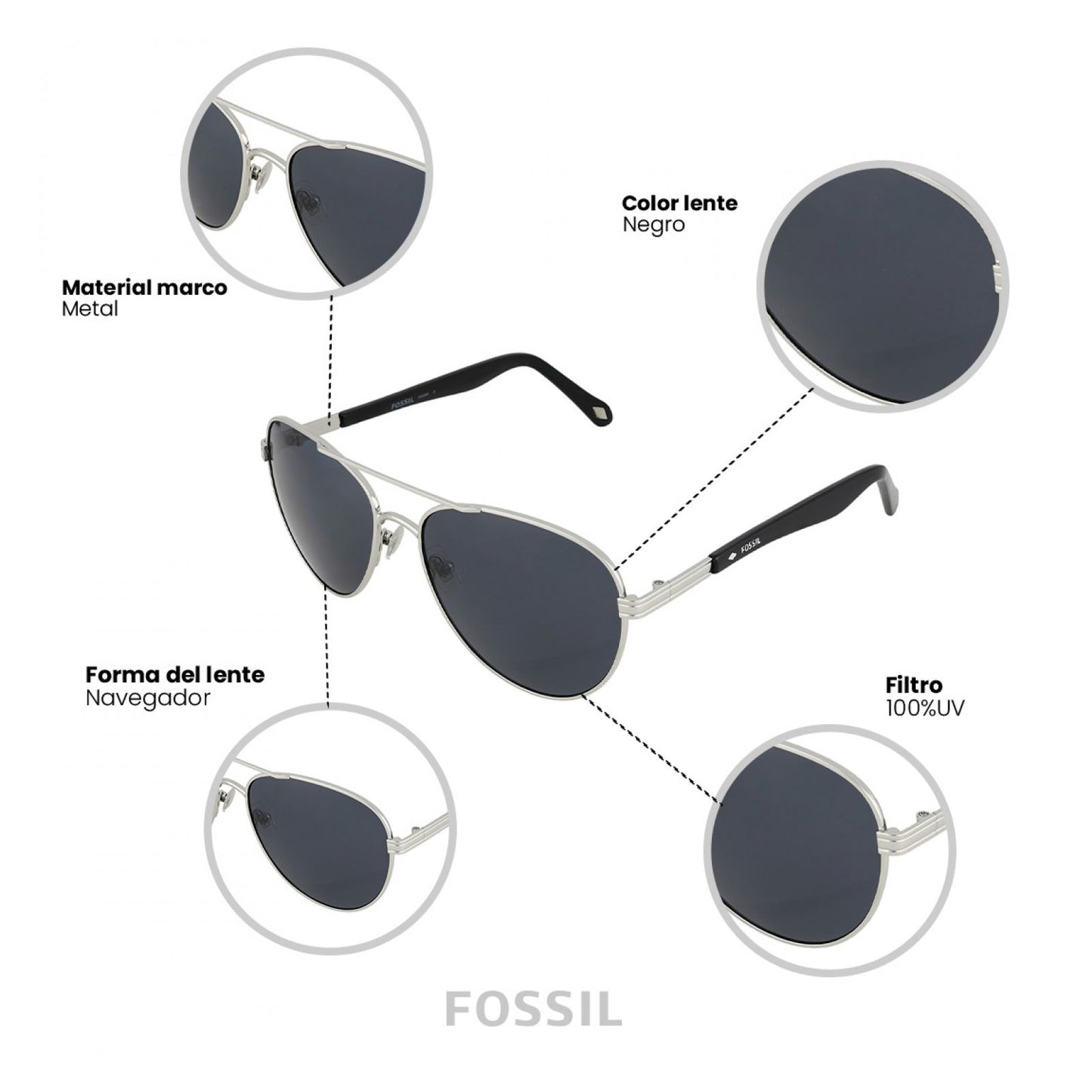 Lentes De Sol Fossil Outlook X80086