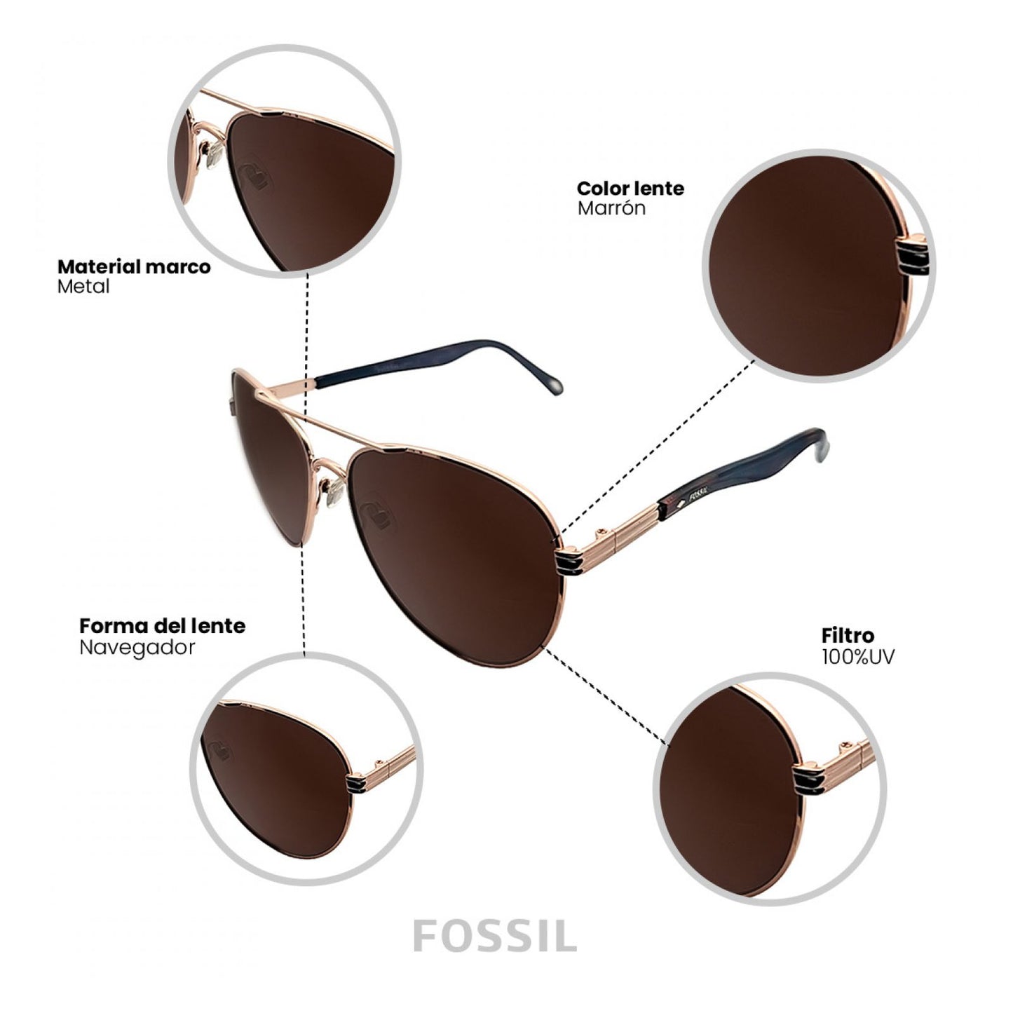 Lentes De Sol Fossil Outlook X80087