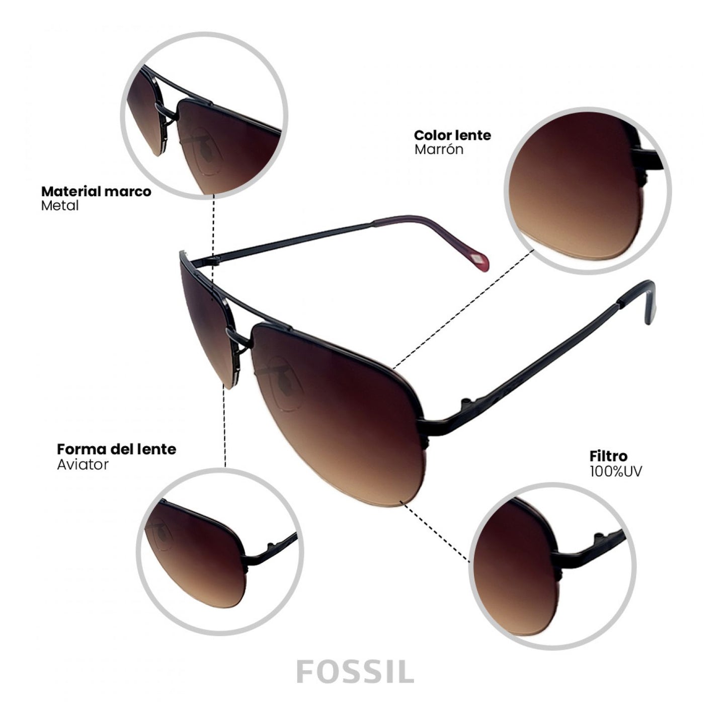 Lentes De Sol Fossil Outlook 66353539