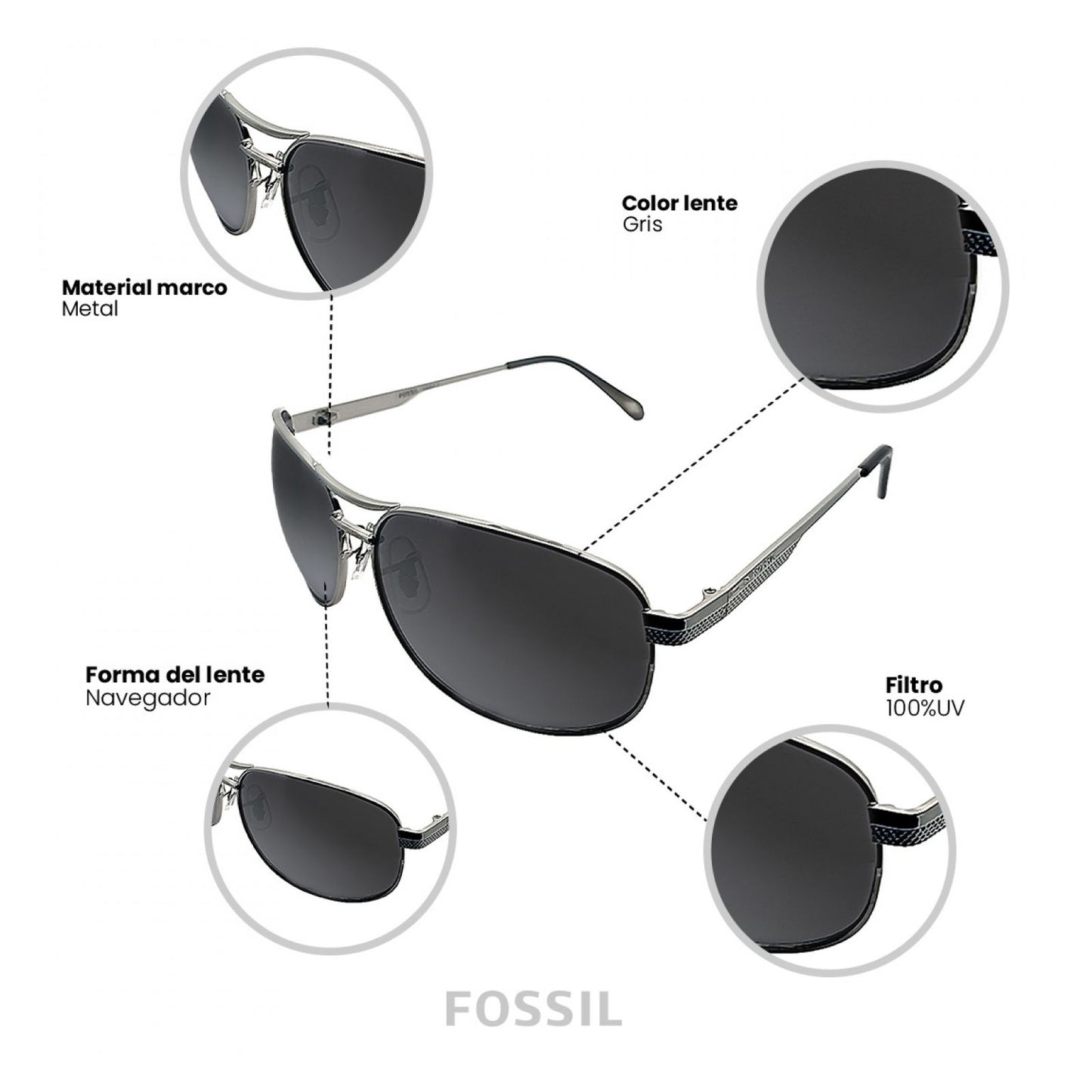 Lentes De Sol Fossil Outlook 66353564