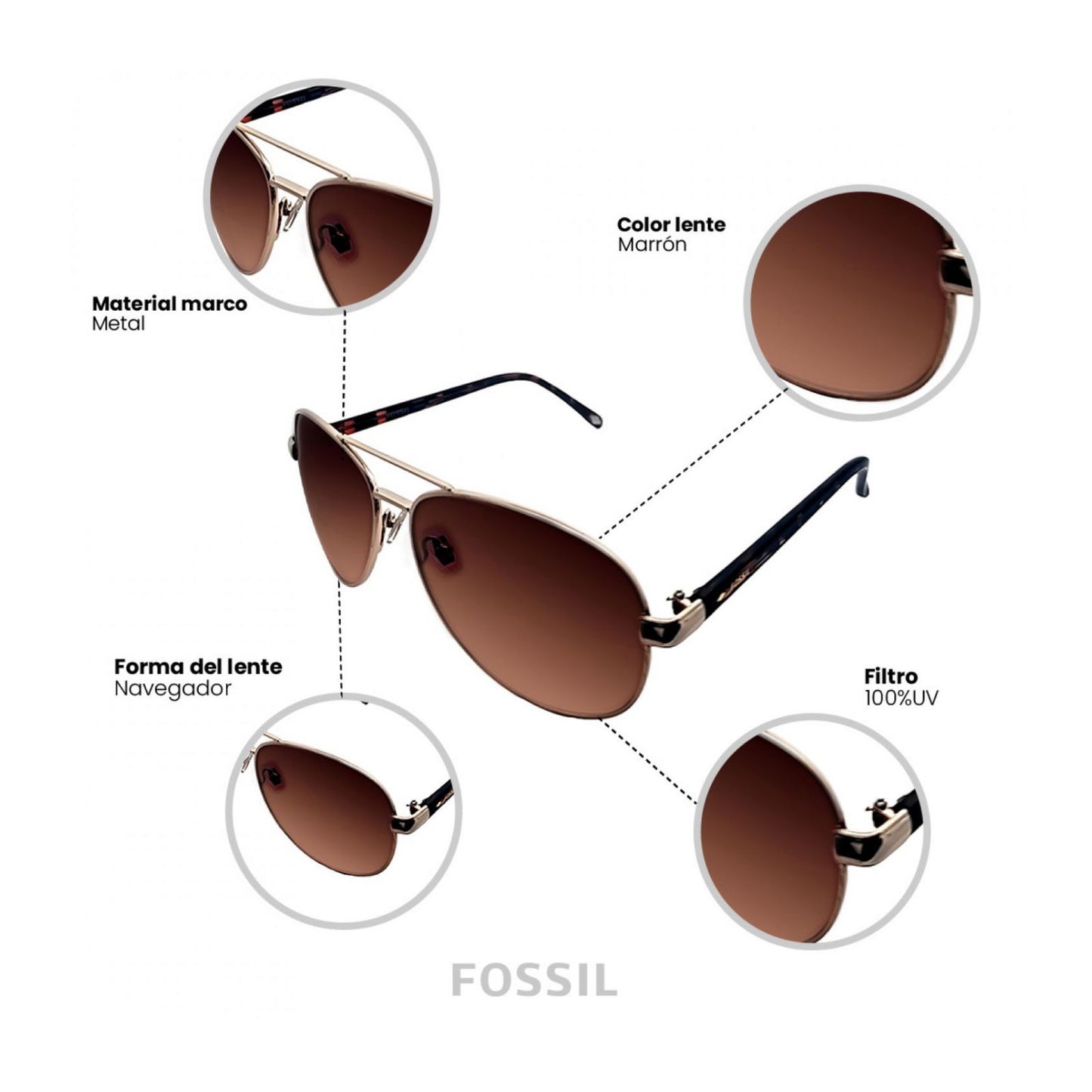 Lentes De Sol Fossil Outlook 66353598