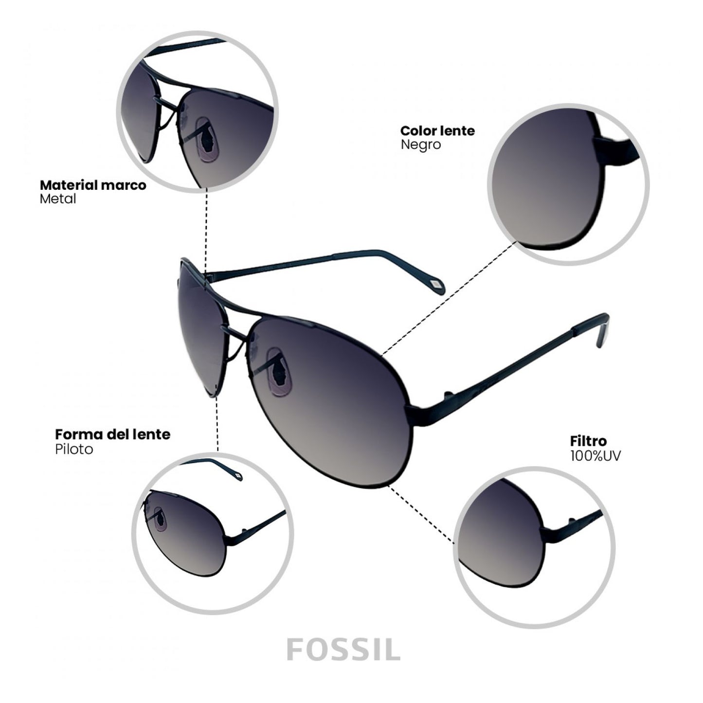 Lentes De Sol Fossil Outlook 66353753