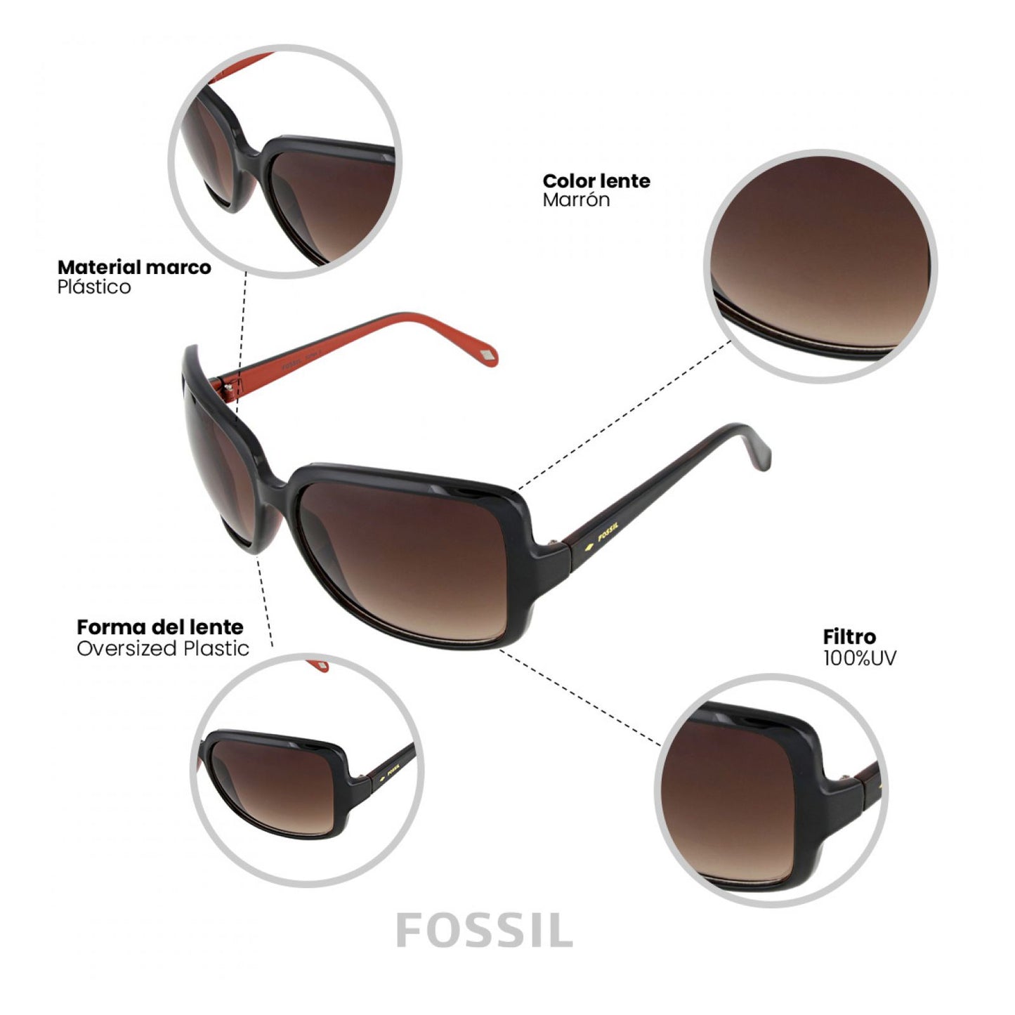 Lentes De Sol Fossil Outlook 66353764