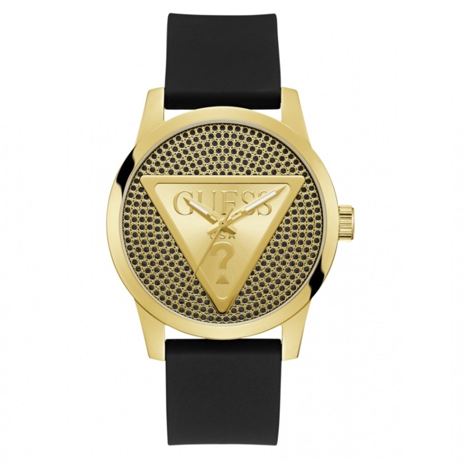 GUESS WATCHES Orologio Uomo Protocol W0916G2 - Cassa Acciaio Placcato Oro, Quadrante Bianco, Cinturino In Pelle, Impermeabile 100m