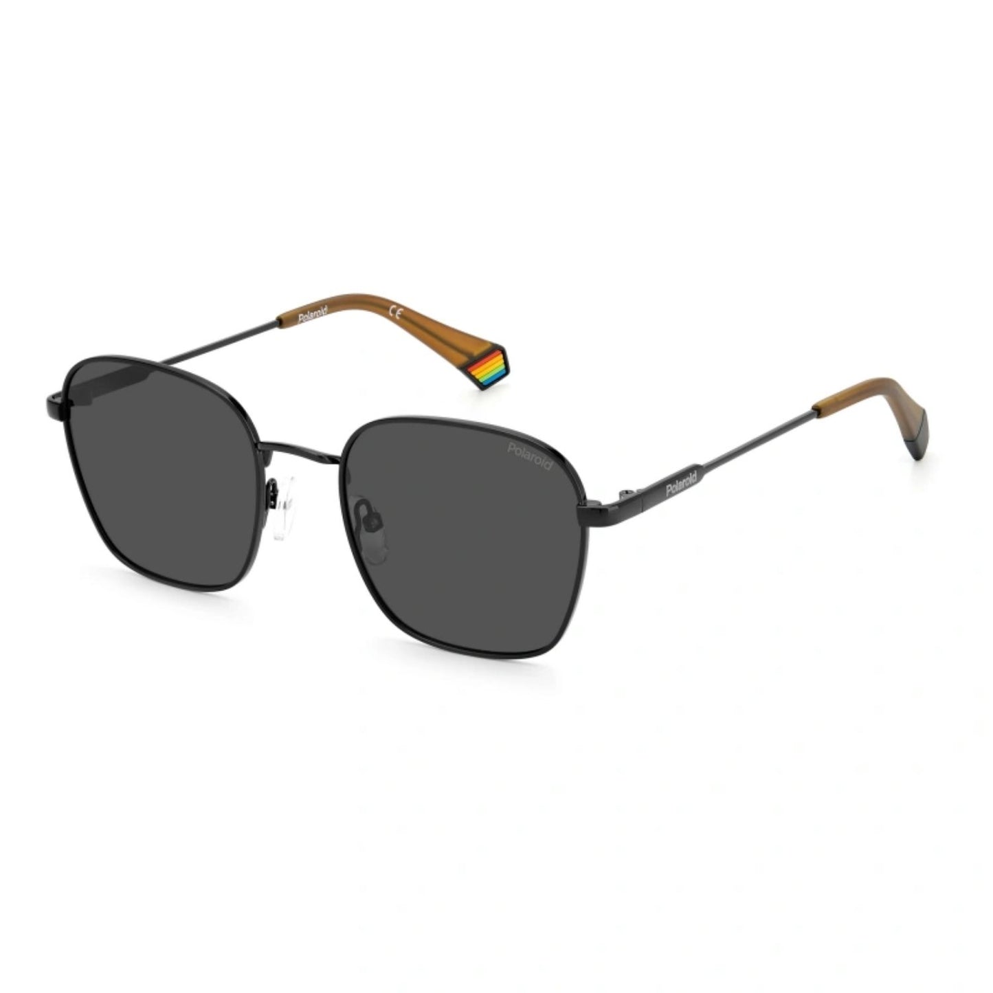 Lentes De Sol Polaroid Negras Hexagonales