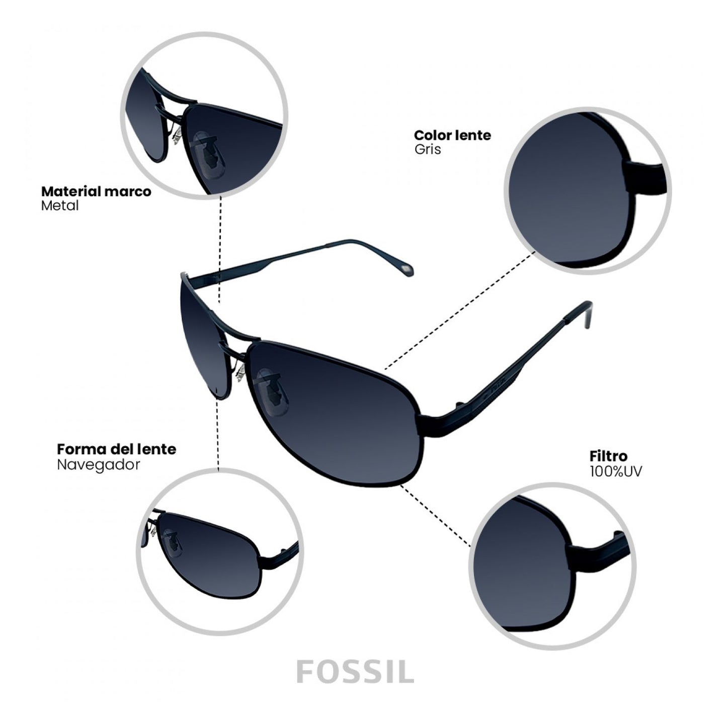 Lentes De Sol Fossil Outlook X80042