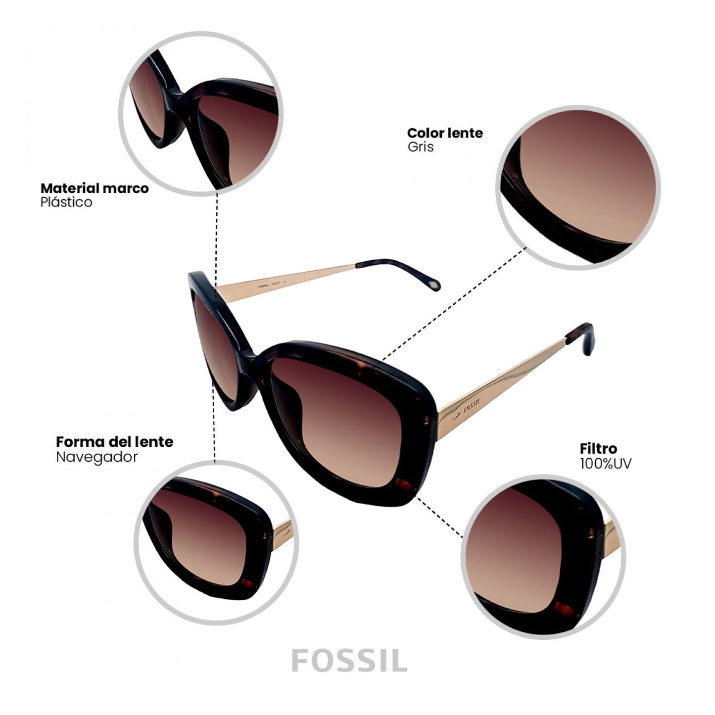 Lentes De Sol Fossil Outlook X82557