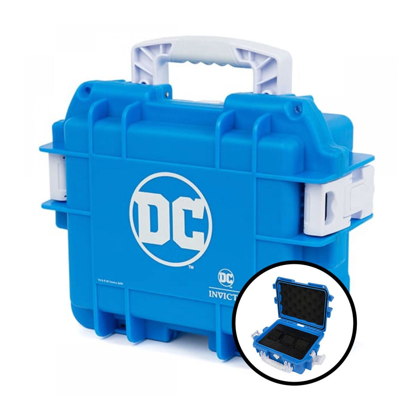 CAJA DE IMPACTO INVICTA DC COMICS PARA 3 RELOJES - AZUL
