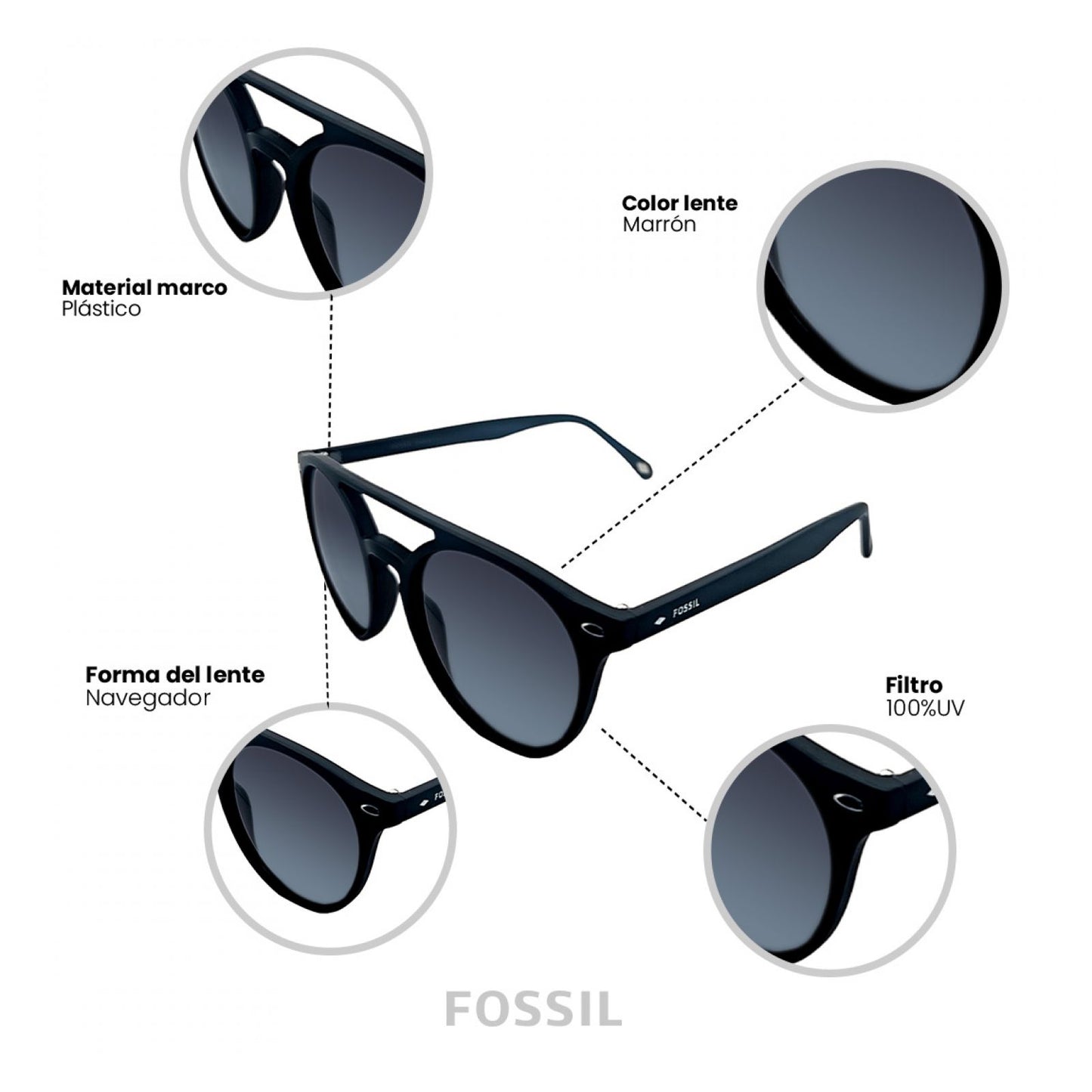 Lentes De Sol Fossil Outlook 66353838