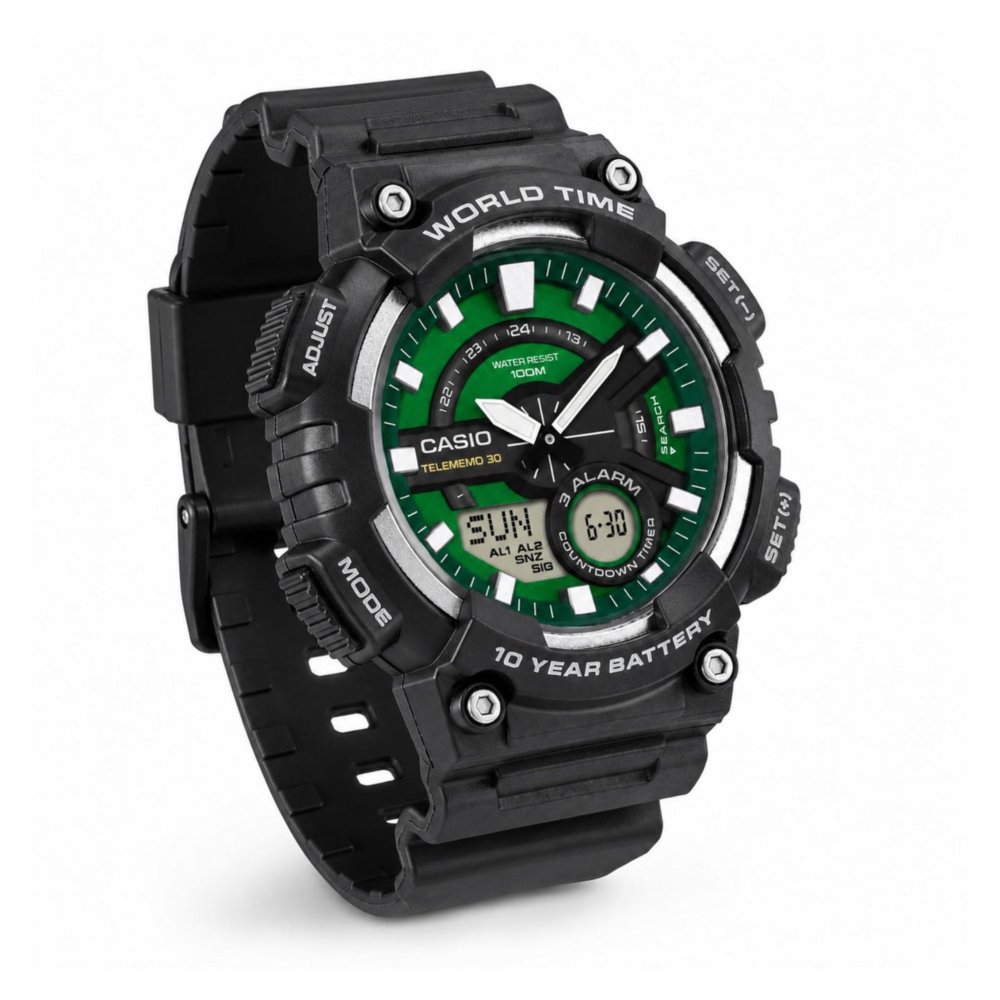 Reloj Casio Cara Verde Aeq-110w-3a2vdf